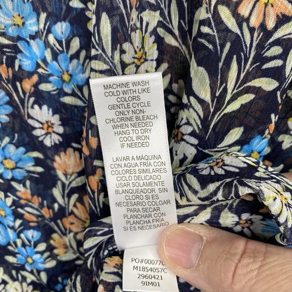 Christina B Top Womens XL Floral Print Sleeveless Layered Chiffon Boho Cottage - Picture 10 of 10